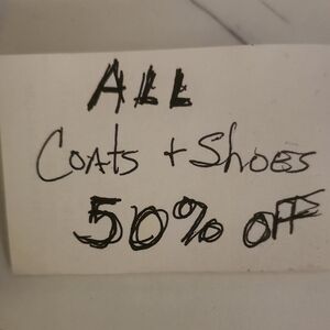 50% OFF ALL COATS & SHOES